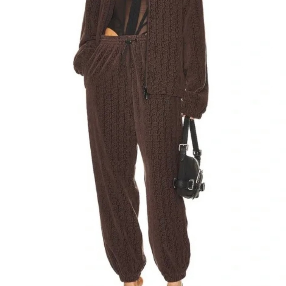 Alexander Wang logo velvet track pants
